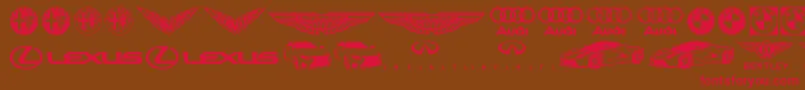 Famous Car 1 Font – Red Fonts on Brown Background