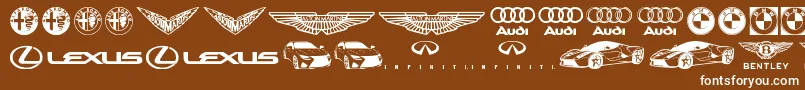 フォントFamous Car 1 – 茶色の背景に白い文字