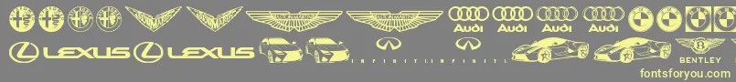 Czcionka Famous Car 1 – żółte czcionki na szarym tle