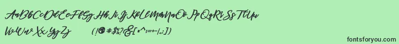 famous demo Font – Black Fonts on Green Background