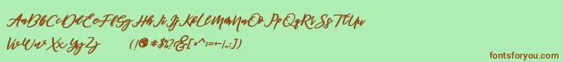 famous demo Font – Brown Fonts on Green Background