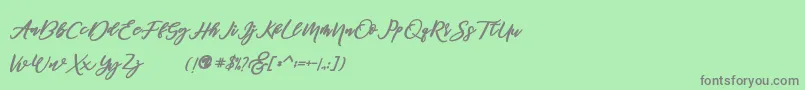 famous demo Font – Gray Fonts on Green Background