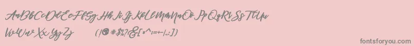 famous demo Font – Gray Fonts on Pink Background