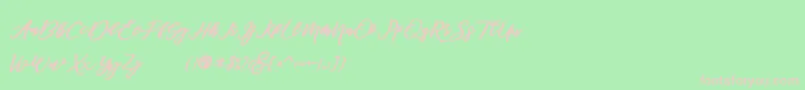 famous demo Font – Pink Fonts on Green Background