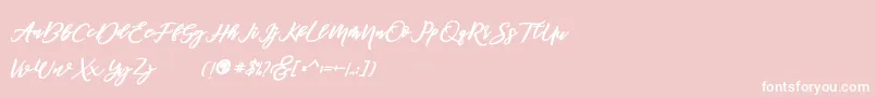 famous demo Font – White Fonts on Pink Background