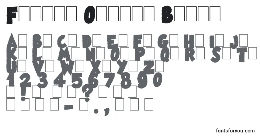 Schriftart Famous Oldies Black – Alphabet, Zahlen, spezielle Symbole