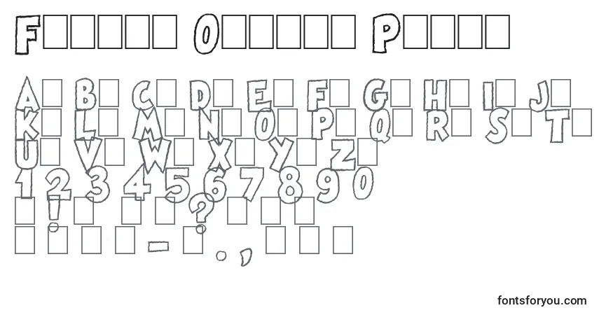 A fonte Famous Oldies Plain – alfabeto, números, caracteres especiais
