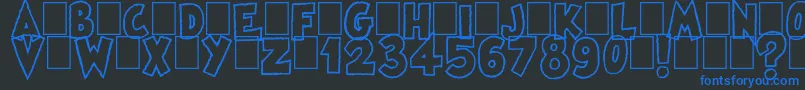 フォントFamous Oldies Plain – 黒い背景に青い文字