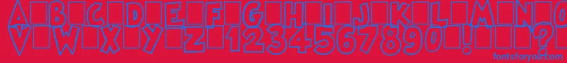 フォントFamous Oldies Plain – 赤い背景に青い文字