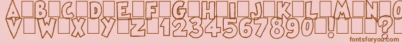 フォントFamous Oldies Plain – ピンクの背景に茶色のフォント