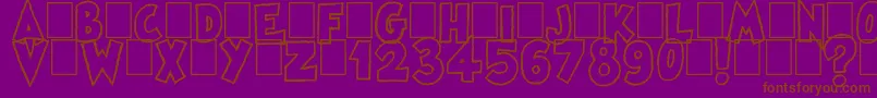 フォントFamous Oldies Plain – 紫色の背景に茶色のフォント