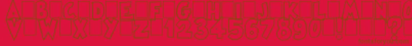 フォントFamous Oldies Plain – 赤い背景に茶色の文字