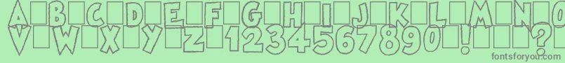 フォントFamous Oldies Plain – 緑の背景に灰色の文字