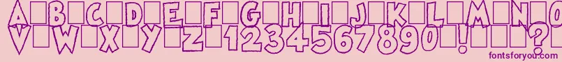 フォントFamous Oldies Plain – ピンクの背景に紫のフォント