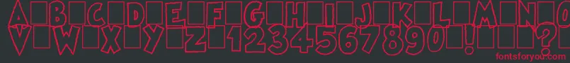 フォントFamous Oldies Plain – 黒い背景に赤い文字