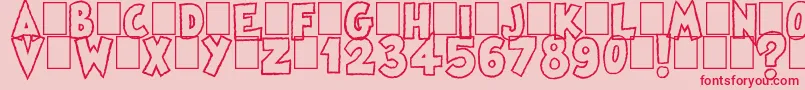 フォントFamous Oldies Plain – ピンクの背景に赤い文字