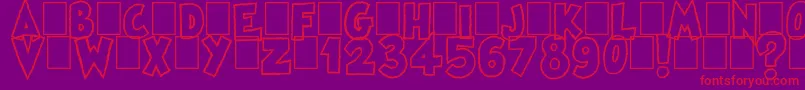 フォントFamous Oldies Plain – 紫の背景に赤い文字