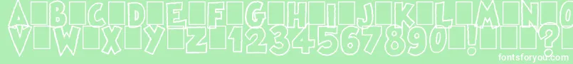 Шрифт Famous Oldies Plain – белые шрифты на зелёном фоне
