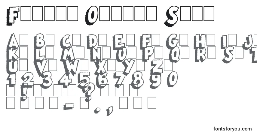 Шрифт Famous Oldies Shad – алфавит, цифры, специальные символы