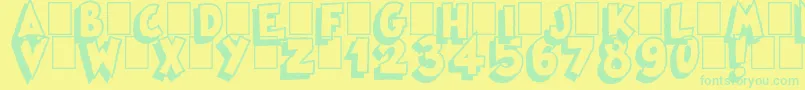 フォントFamous Oldies Shad – 黄色い背景に緑の文字