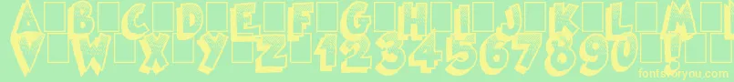 Famous Oldies Font – Yellow Fonts on Green Background