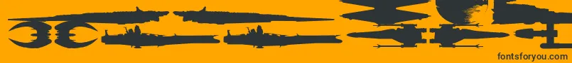 famous ships Font – Black Fonts on Orange Background