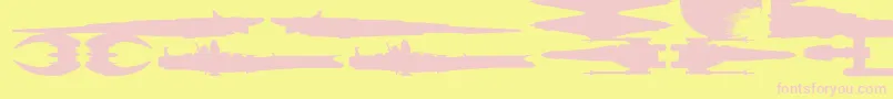 フォントfamous ships – ピンクのフォント、黄色の背景