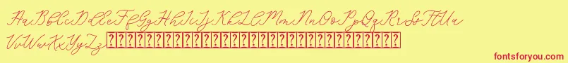 famous Font – Red Fonts on Yellow Background