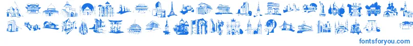 FamousBuildings-Schriftart – Blaue Schriften