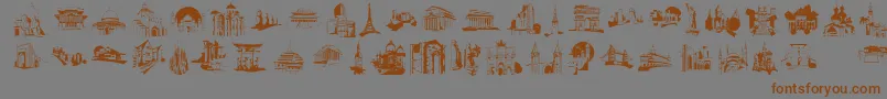 FamousBuildings Font – Brown Fonts on Gray Background