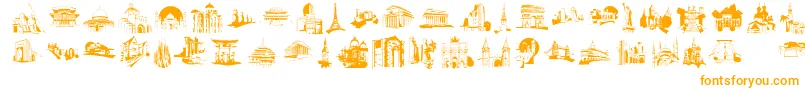 fuente FamousBuildings – Fuentes Naranjas Sobre Fondo Blanco