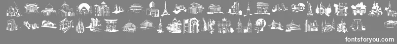 Czcionka FamousBuildings – białe czcionki na szarym tle