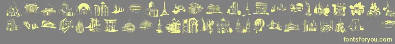 Fonte FamousBuildings – fontes amarelas em um fundo cinza