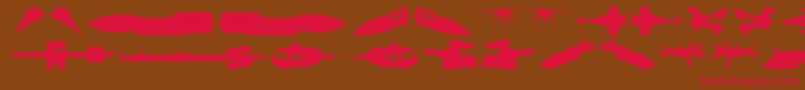 famousspaceships2 Font – Red Fonts on Brown Background