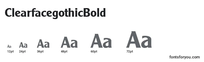 ClearfacegothicBold Font Sizes