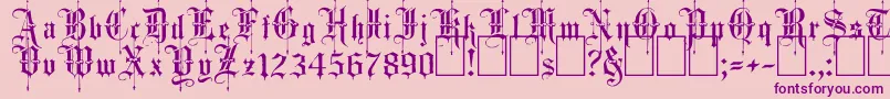 Fancy Card Text Font – Purple Fonts on Pink Background