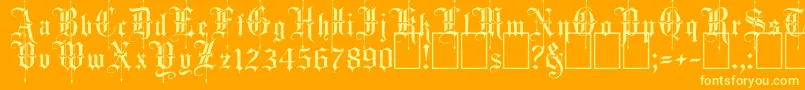 Fancy Card Text Font – Yellow Fonts on Orange Background