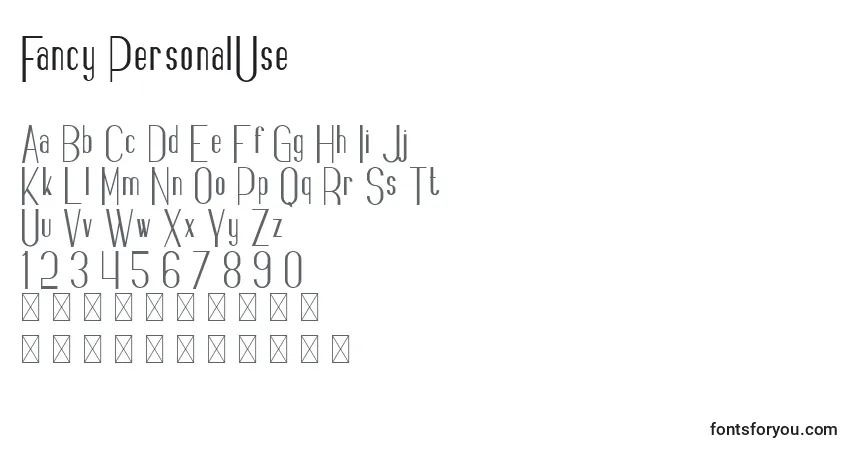 Шрифт Fancy PersonalUse – алфавит, цифры, специальные символы
