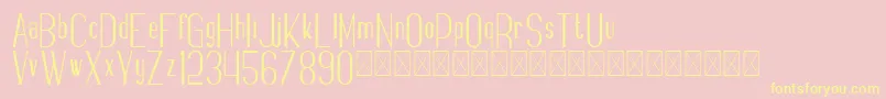 Fancy PersonalUse-Schriftart – Gelbe Schriften auf rosa Hintergrund