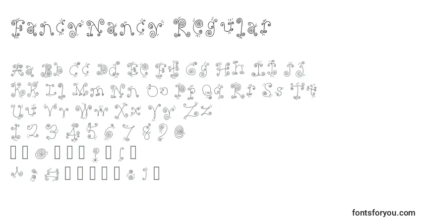 Schriftart FancyNancy Regular – Alphabet, Zahlen, spezielle Symbole