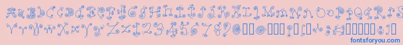 Fonte FancyNancy Regular – fontes azuis em um fundo rosa