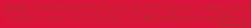 Fonte FancyNancy Regular – fontes marrons em um fundo vermelho