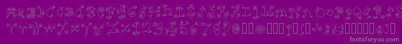 FancyNancy Regular-Schriftart – Graue Schriften auf violettem Hintergrund