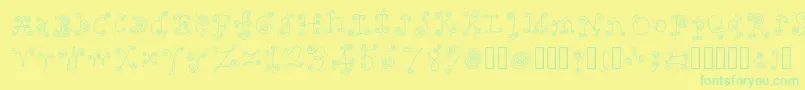 Czcionka FancyNancy Regular – zielone czcionki na żółtym tle