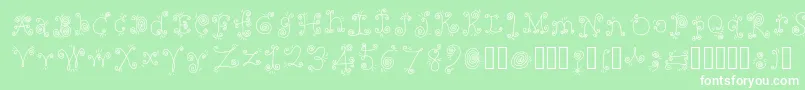 FancyNancy Regular Font – White Fonts on Green Background