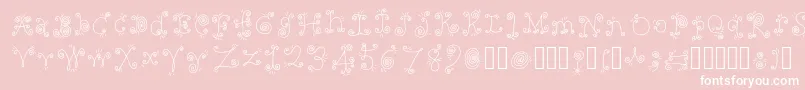 Fonte FancyNancy Regular – fontes brancas em um fundo rosa