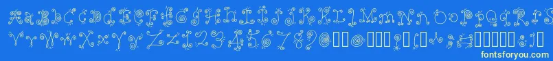 FancyNancy Regular Font – Yellow Fonts on Blue Background