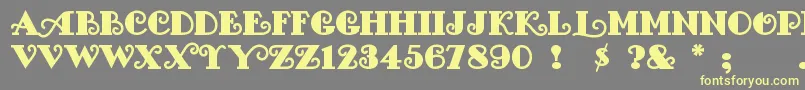 FancyPants-Schriftart – Gelbe Schriften auf grauem Hintergrund