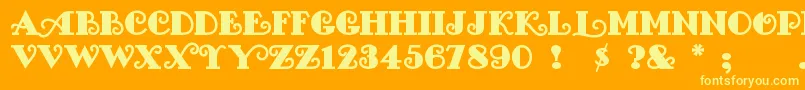 FancyPants Font – Yellow Fonts on Orange Background