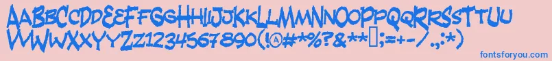 フォントFANDANGO – ピンクの背景に青い文字